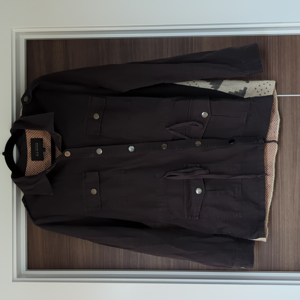 Blu Pepper Canvas Jacket with Knit Back Panel